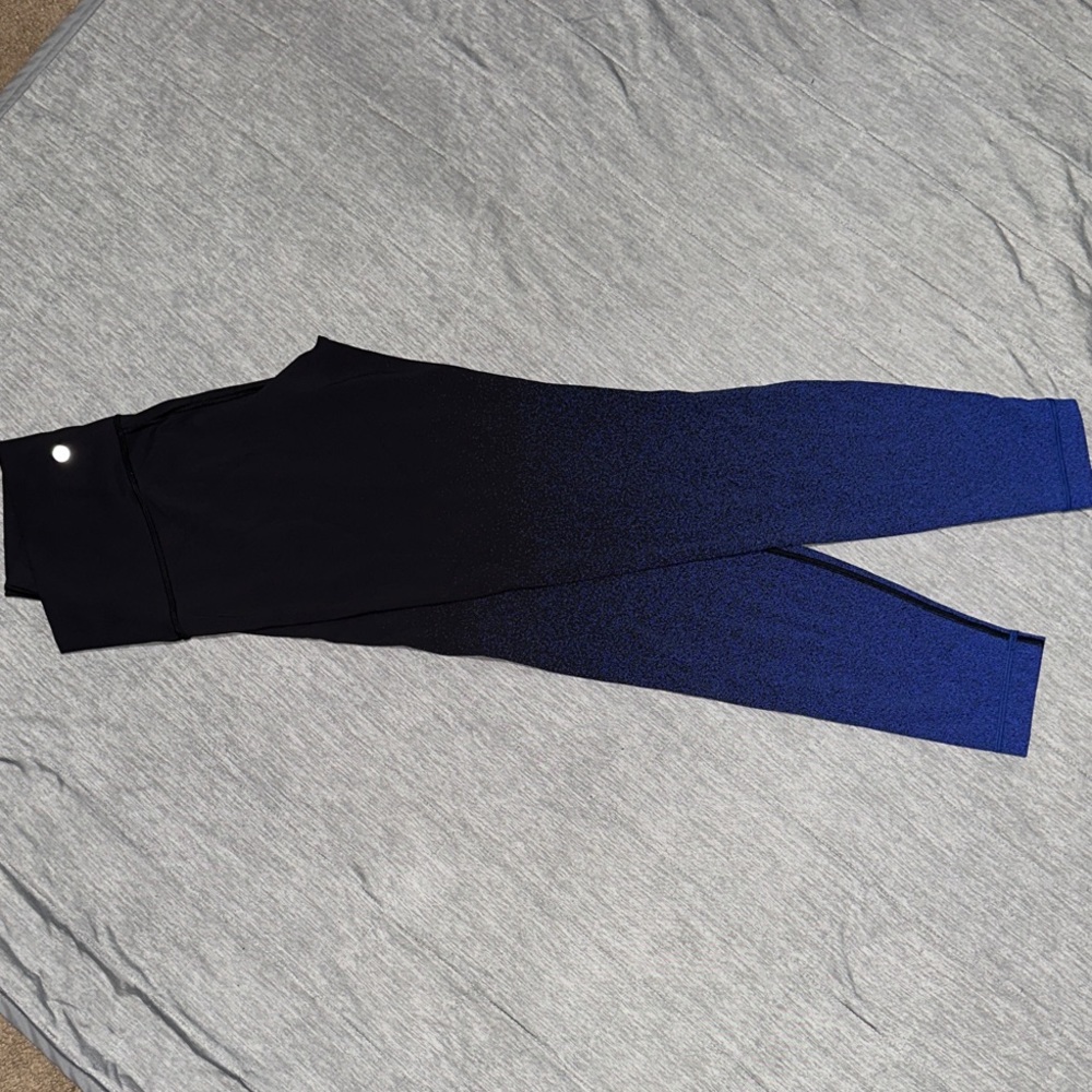 Lululemon Athletica High-Wasted Black to Blue Ombre Leggings